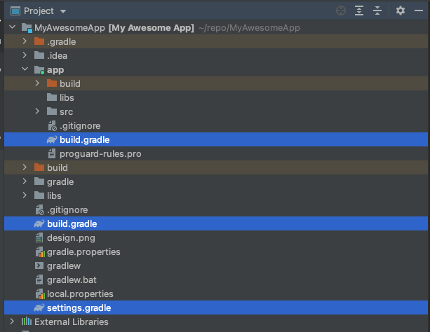 △ Android 项目结构与 build.gradle 及 settings.gradle 文件