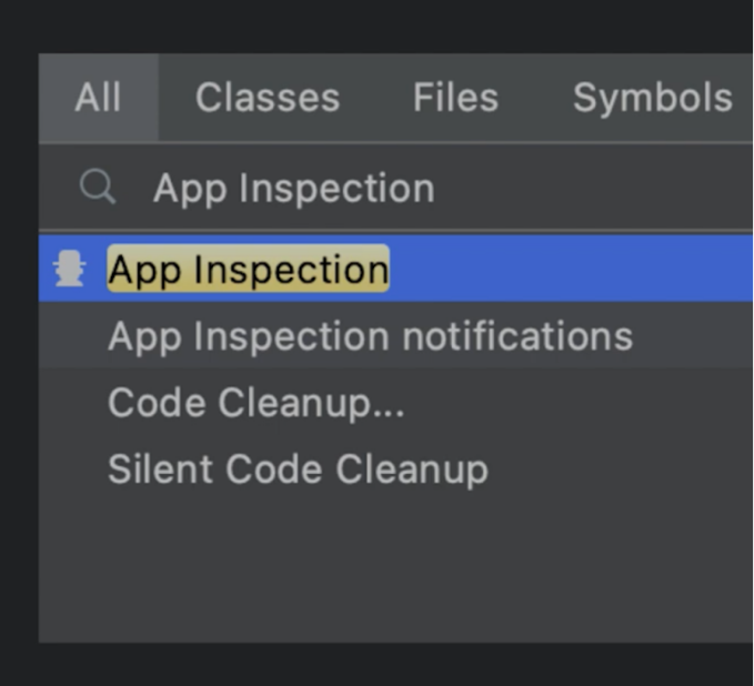 △ 打开 App Inspection 面板