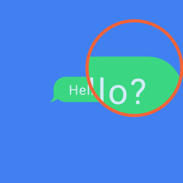 △ (如果您使用的是 iOS) 您的消息会是这样: 绿色消息气泡配上白色文字，难以阅读